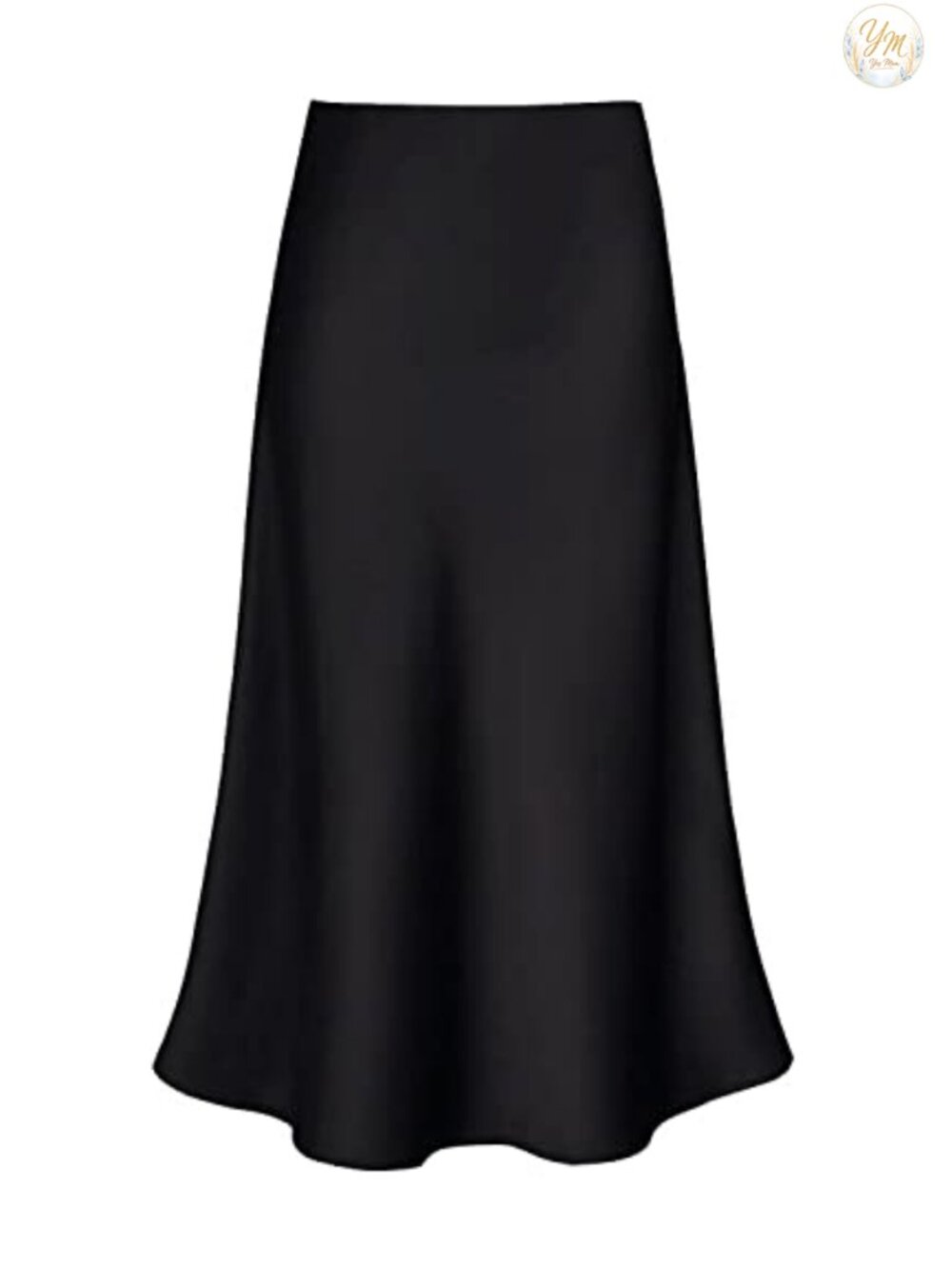 Womens Satin Midi Skirt A-Line High Waisted Silk Long Skirt